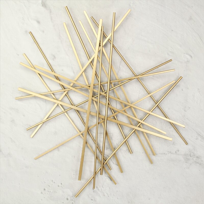 Rosand Abstract Bar and Panel Novelty Metal Wall Decor