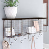 Dennia Metal Wall Mounted Coat Rack with Storage