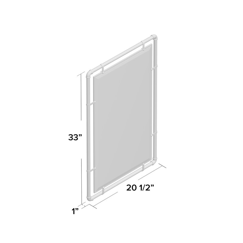 Tenmopa Industrial Beveled Metal Wall Accent Mirror