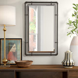 Tenmopa Industrial Beveled Metal Wall Accent Mirror