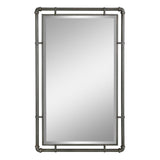 Tenmopa Industrial Beveled Metal Wall Accent Mirror
