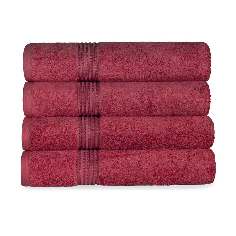 Anamarie Egyptian-Quality Cotton Same-Size Bath Towel Set (Set of 4)