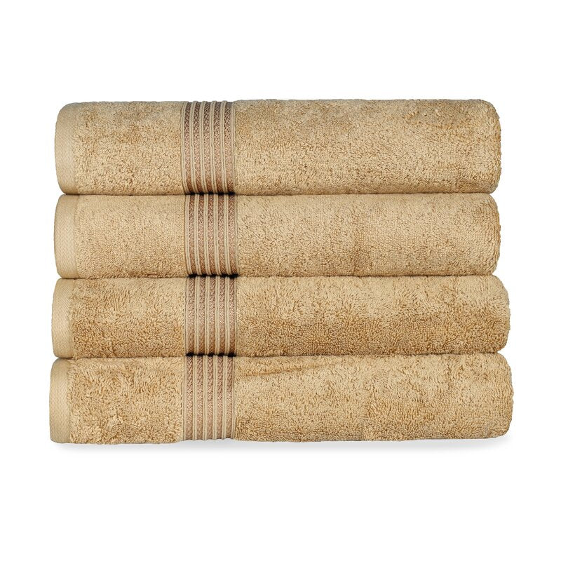 Anamarie Egyptian-Quality Cotton Same-Size Bath Towel Set (Set of 4)