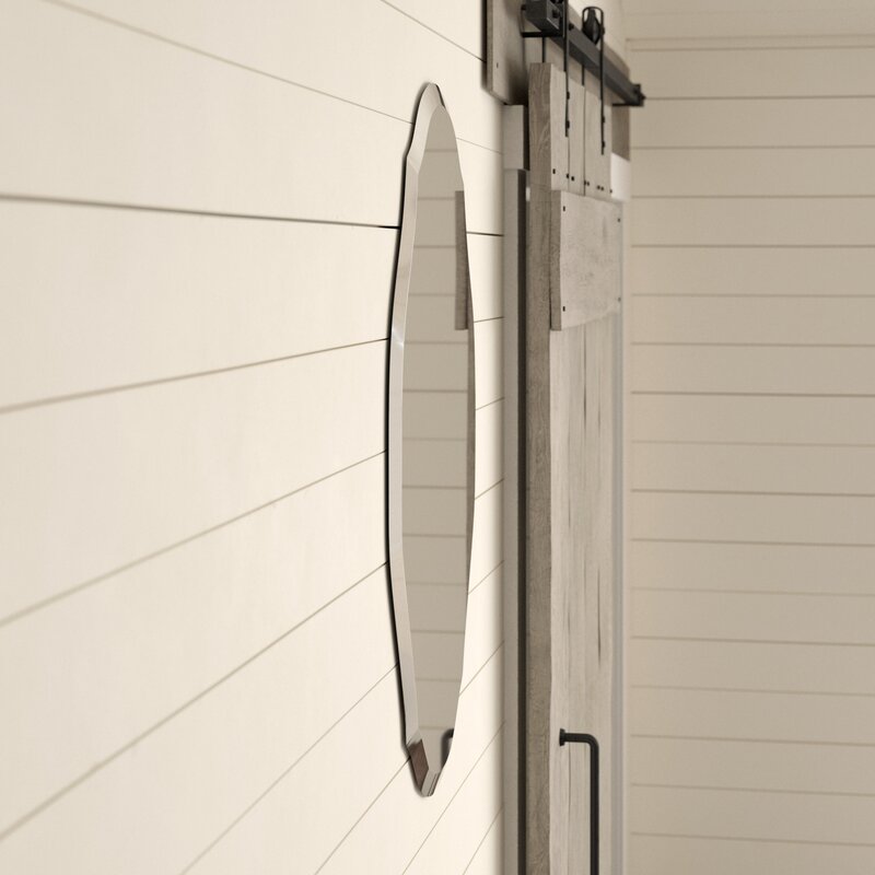 Catriny Oval Vertical Beveled Frameless Mirror