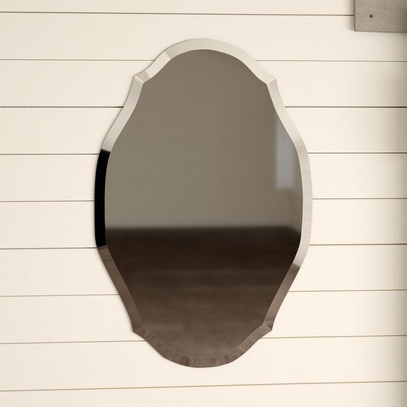 Catriny Oval Vertical Beveled Frameless Mirror