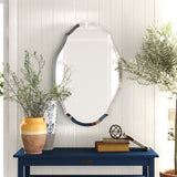 Catriny Oval Vertical Beveled Frameless Mirror