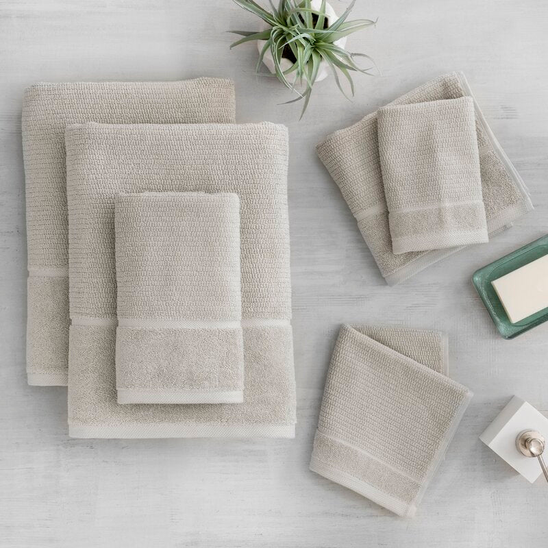 Luciana Luxury Textured 6 Piece Turkish Cotton Bath Towel Set