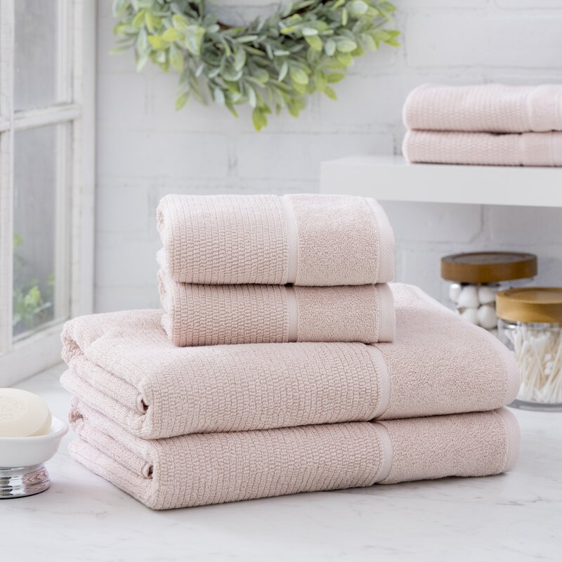 Luciana Luxury Textured 6 Piece Turkish Cotton Bath Towel Set