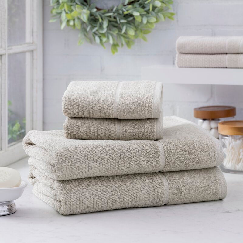 Luciana Luxury Textured 6 Piece Turkish Cotton Bath Towel Set