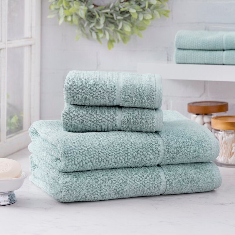 Luciana Luxury Textured 6 Piece Turkish Cotton Bath Towel Set