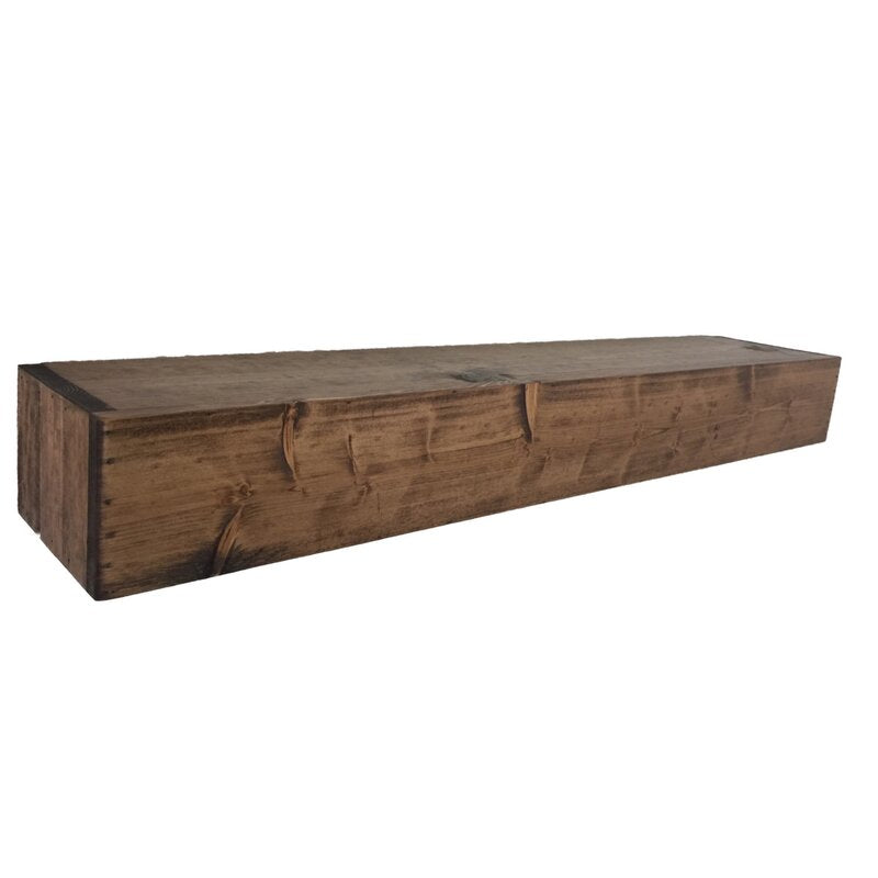 Barblic Brown Pine Solid Wood Floating Shelf