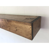 Barblic Brown Pine Solid Wood Floating Shelf