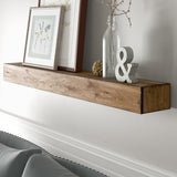 Barblic Brown Pine Solid Wood Floating Shelf
