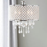 ShinyDay Light Shaded Drum Chandelier with Crystal Accents