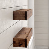 Guiki 2 Piece Alder Solid Wood Walnut Shelf Floating Set (Set of 2)