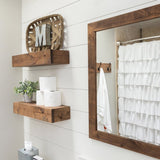 Guiki 2 Piece Alder Solid Wood Walnut Shelf Floating Set (Set of 2)