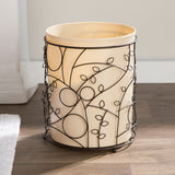 Winnto Vanilla/Bronze Plastic Waste Basket
