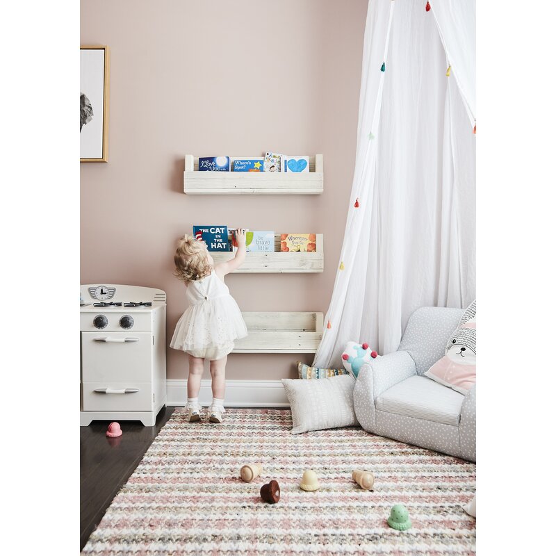 Riari Rectangle Pine Wood Floating Wall Shelf (Set of 3)