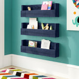 Riari Rectangle Pine Wood Floating Wall Shelf (Set of 3)