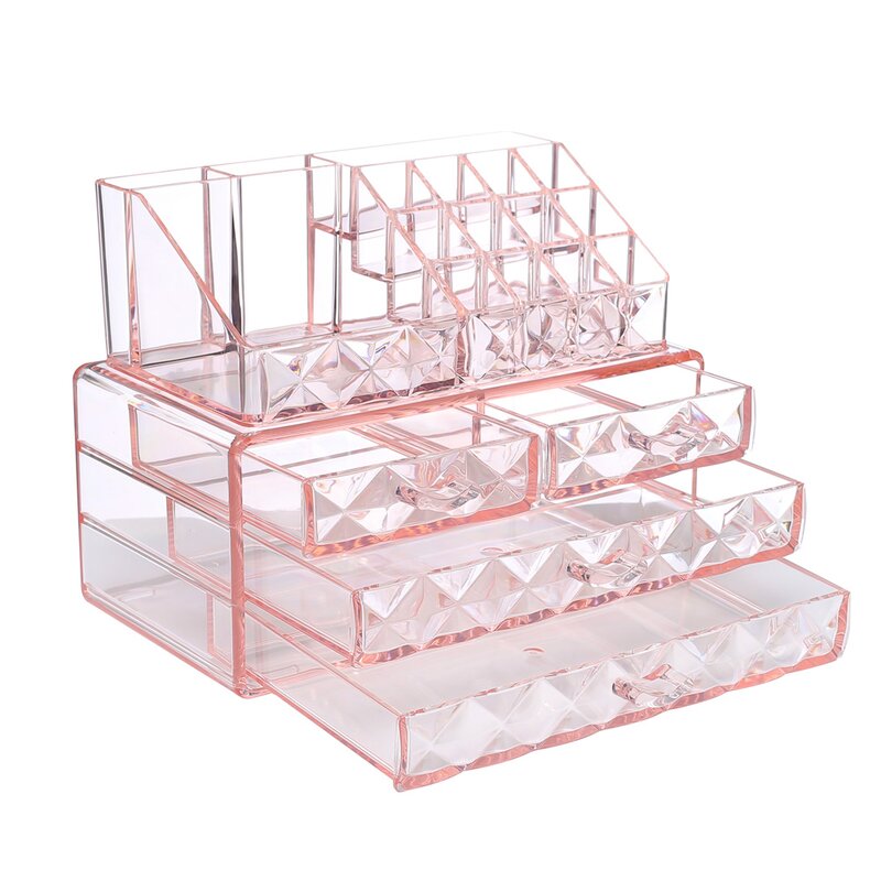 Kye Diamond Pattern Display Cosmetic Organizer