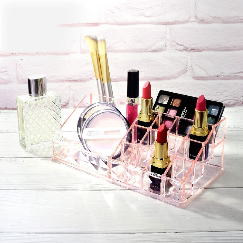 Kye Diamond Pattern Display Cosmetic Organizer