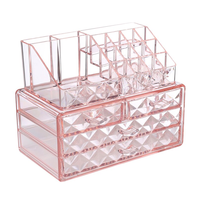 Kye Diamond Pattern Display Cosmetic Organizer