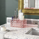 Kye Diamond Pattern Display Cosmetic Organizer