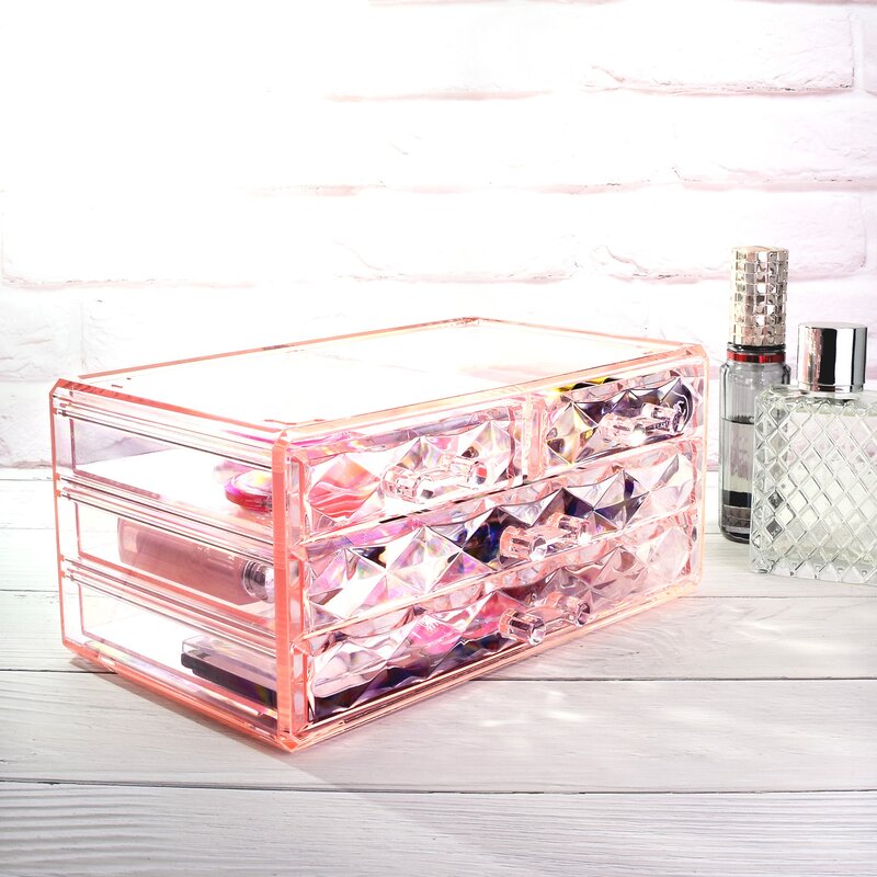 Kye Diamond Pattern Display Cosmetic Organizer