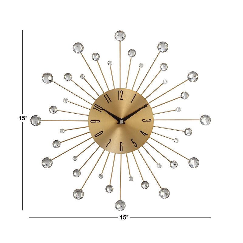 Lare Sunburst Iron 15" Wall Clock