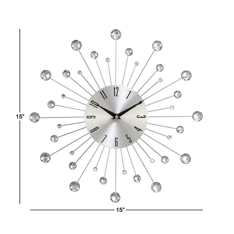 Lare Sunburst Iron 15" Wall Clock