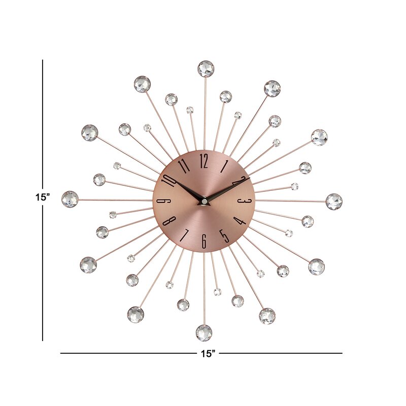 Lare Sunburst Iron 15" Wall Clock