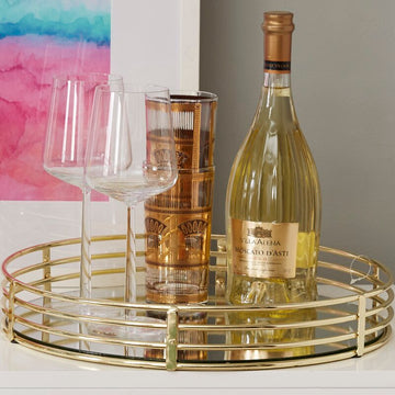 Swarial Round Glass/Metal Vanity Tray