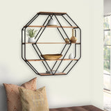 Beco 5 Piece Hexagon Decorative Wall Shelf
