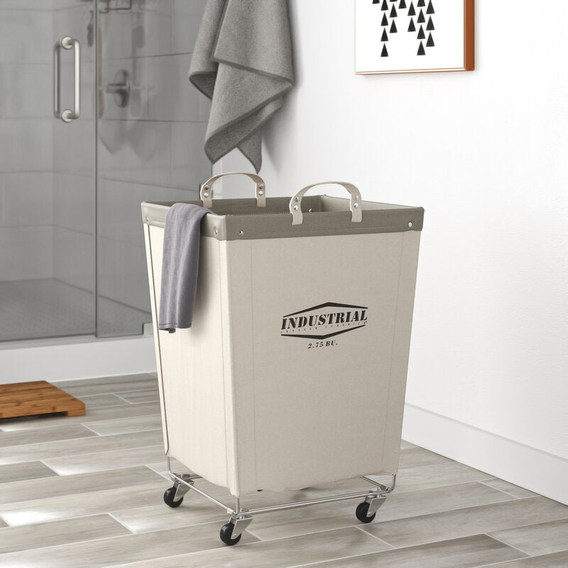 Puloupe Metal Natural White/Gray Laundry Hamper