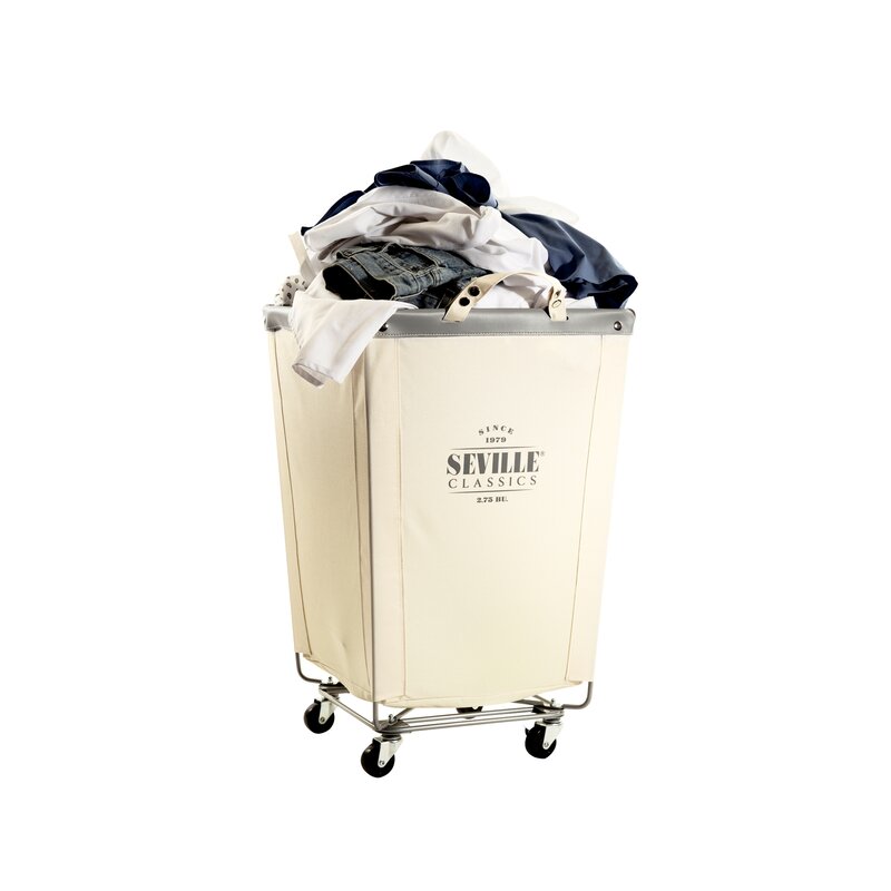 Puloupe Metal Natural White/Gray Laundry Hamper