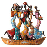 Moputa Resin Hand-Made Water Carriers of Ghanaian Women Figurine