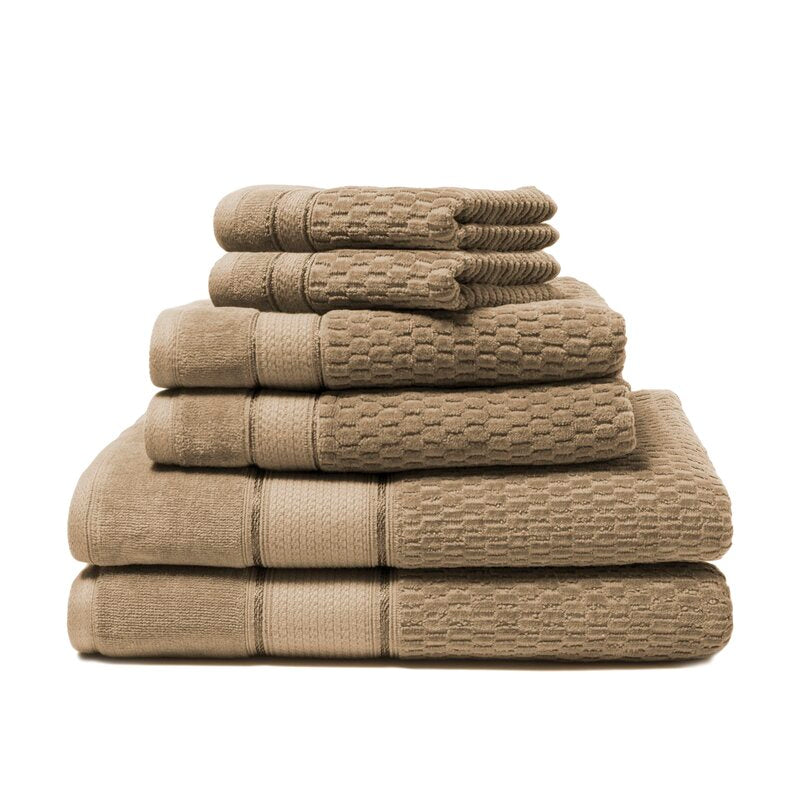 Aidan 6 Piece Plush Turkish Cotton Multi Size Towel Set