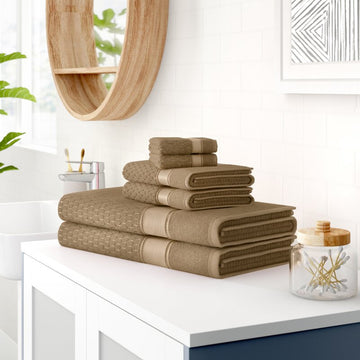 Aidan 6 Piece Plush Turkish Cotton Multi Size Towel Set