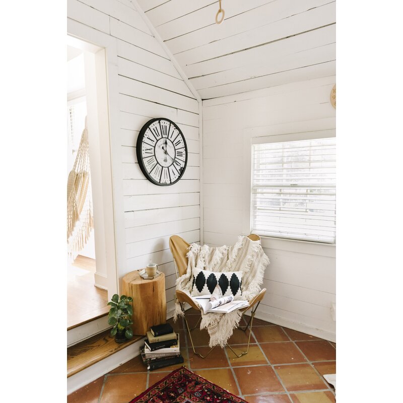 Tutome Oversized White/Black Round 24" Wall Clock