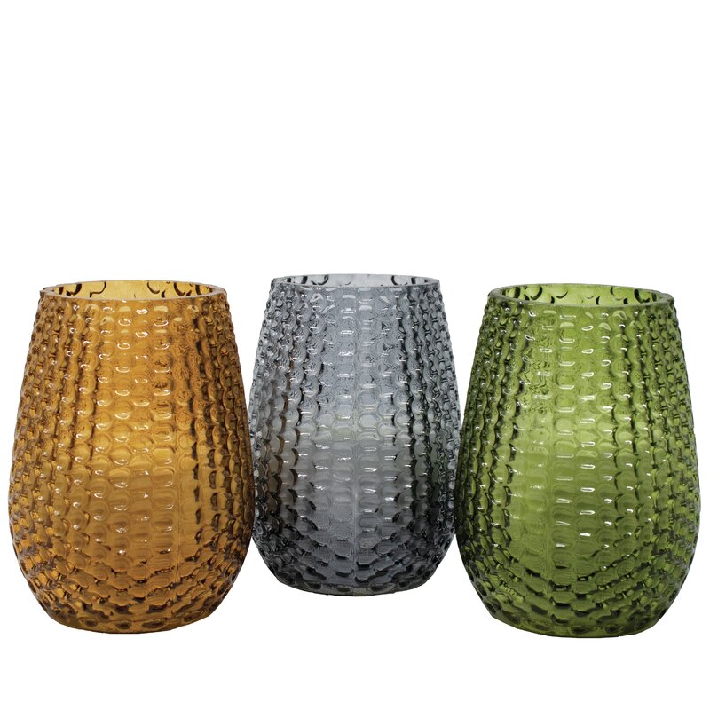 Salgre Dotted Citronella Scented Flame Jar Candle (Set of 3)