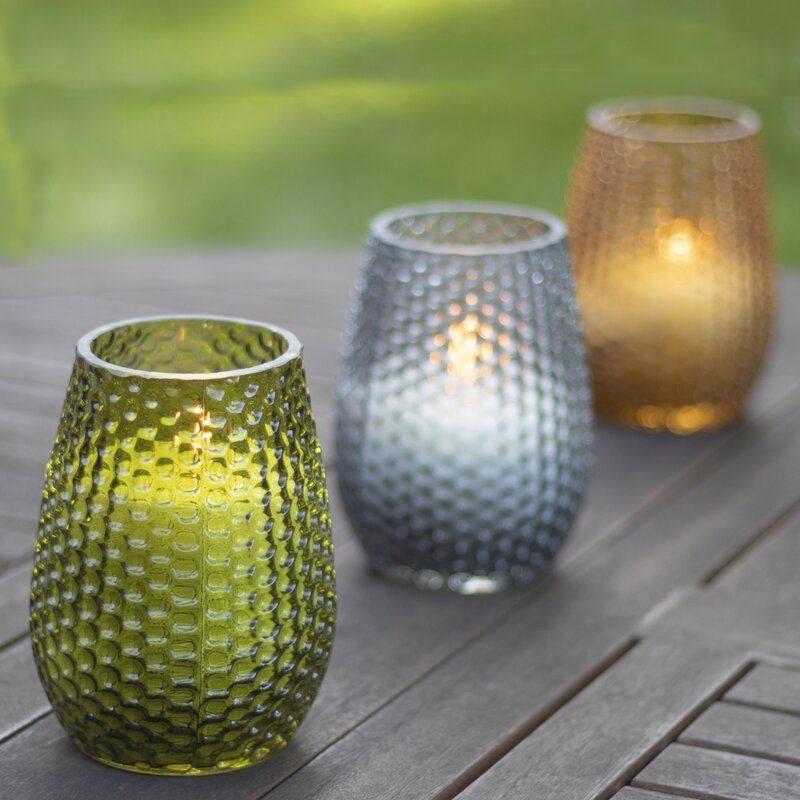 Salgre Dotted Citronella Scented Flame Jar Candle (Set of 3)