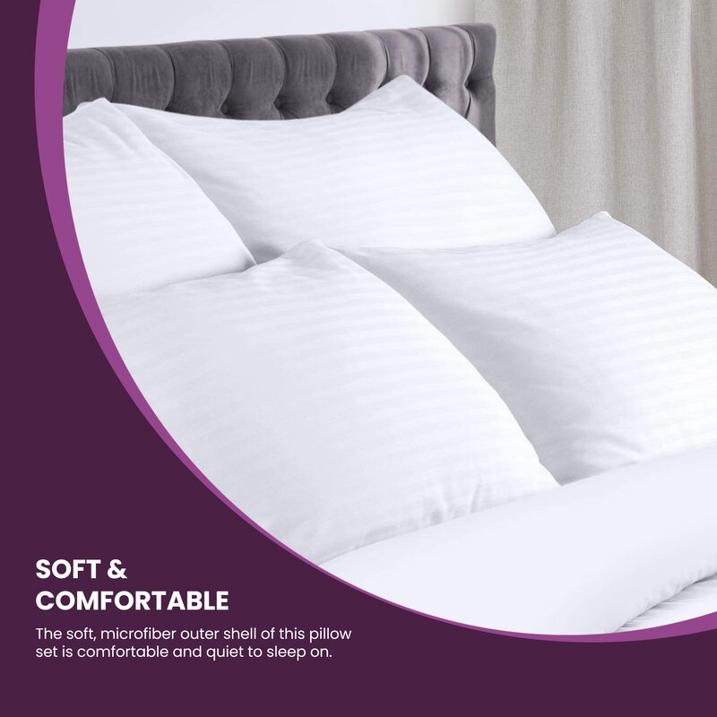 Vaswe Down Alternative Microfiber Plush Support Pillow (Set of 2)