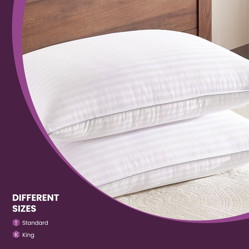 Vaswe Down Alternative Microfiber Plush Support Pillow (Set of 2)