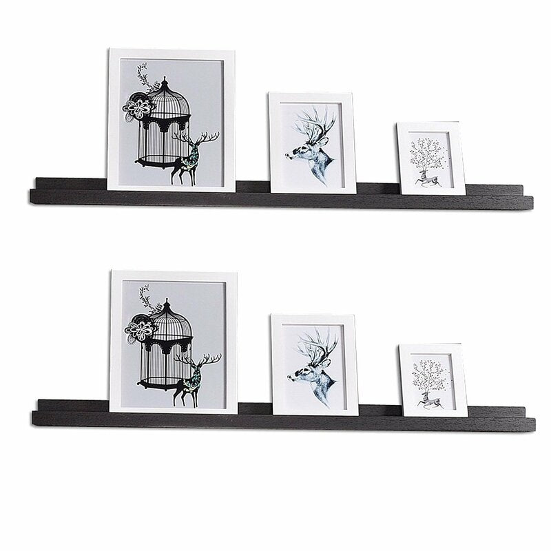 Kyrman 2 Piece Rectangle Wood Floating Shelf (Set of 2)