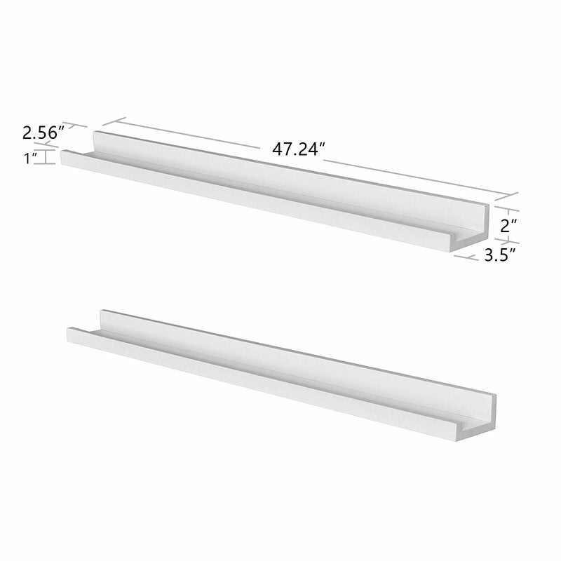 Kyrman 2 Piece Rectangle Wood Floating Shelf (Set of 2)