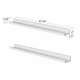 Kyrman 2 Piece Rectangle Wood Floating Shelf (Set of 2)