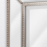 Ticdor Eclectic Beveled Silver Rectangle Accent Wall Mirror