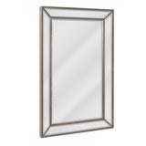 Ticdor Eclectic Beveled Silver Rectangle Accent Wall Mirror