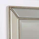 Ticdor Eclectic Beveled Silver Rectangle Accent Wall Mirror
