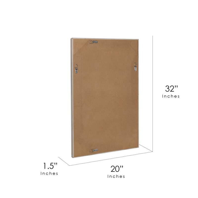 Ticdor Eclectic Beveled Silver Rectangle Accent Wall Mirror